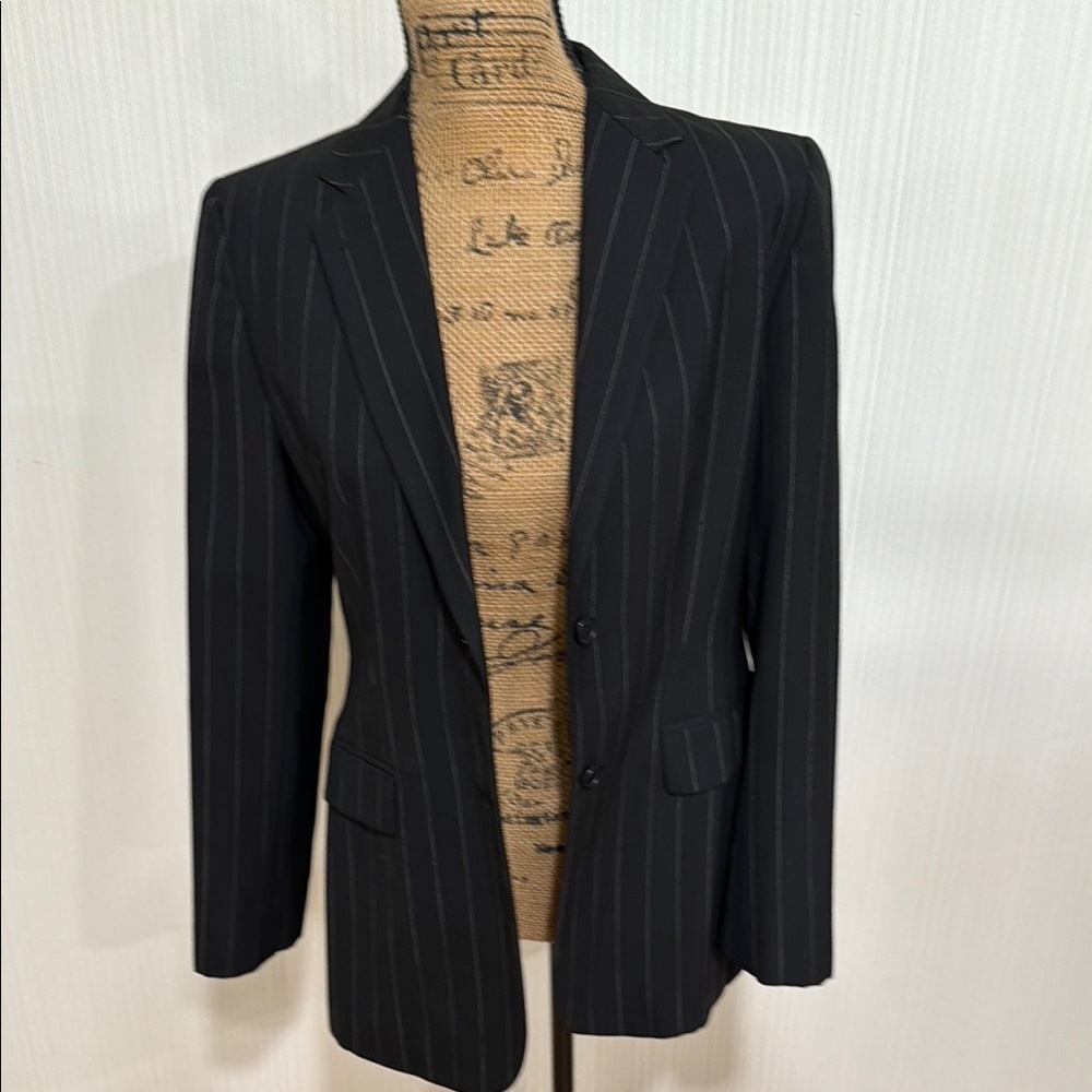 Lauren Ralph Lauren Charcoal Striped Blazer - Picture 8 of 16
